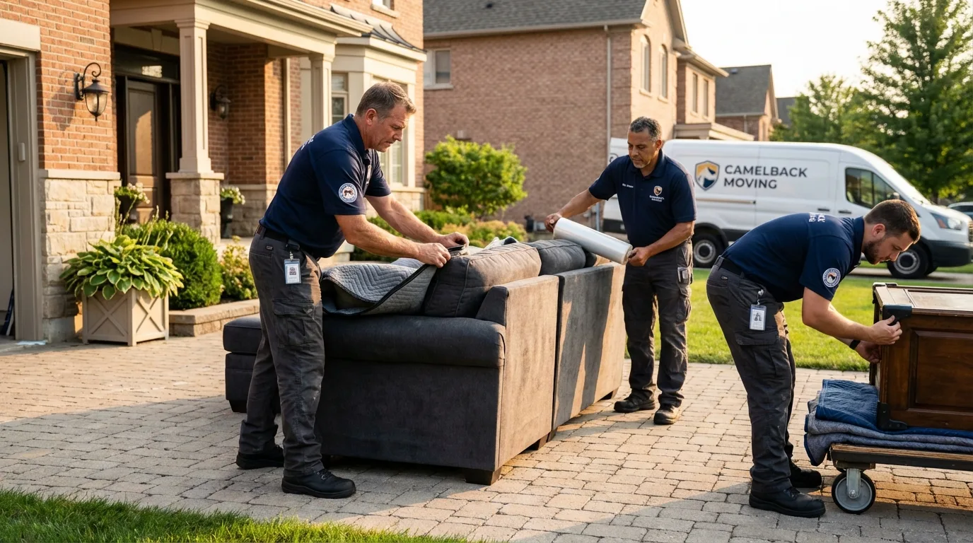 Large estate moving crew wrapping furniture in Bunkerville, NV