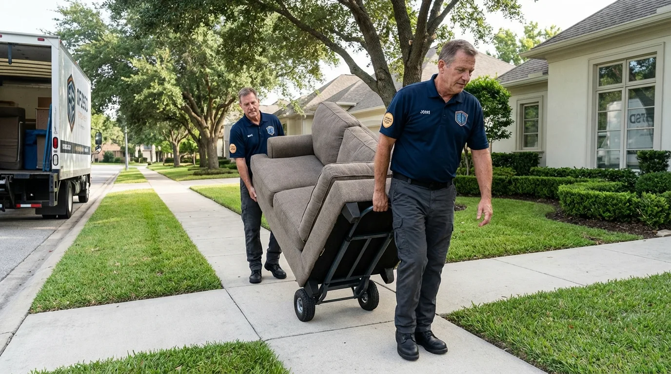 Local residential moving crew loading furniture in Bunkerville, NV